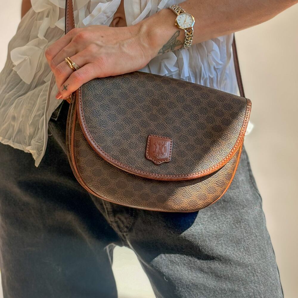 Vintage Celine Macadam Triomphe Saddle Bag